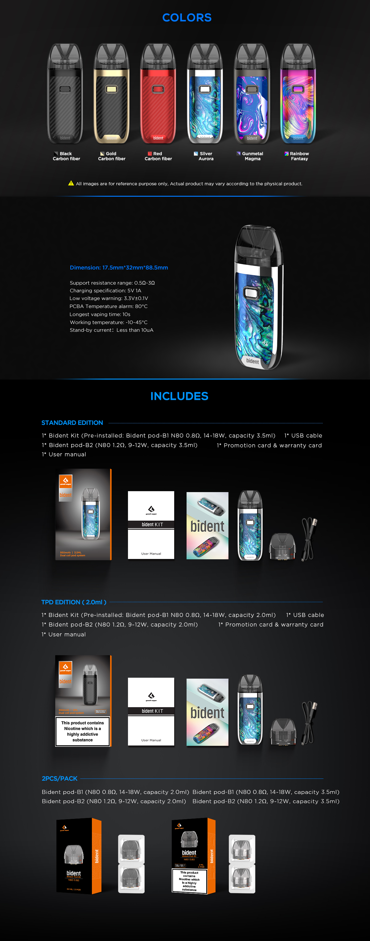 Bident pod more details Bident pod more details